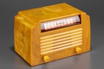 DeWald A-502 ’Step-Top’ Carlin Radio in Swirled Sand + Yellow Insert Grille